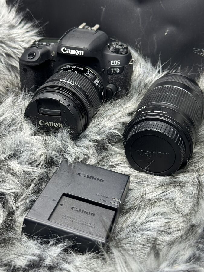 Canon EOS 77D 24.2 MP Digital Slr Camera with ef-s 18-55mm + EF-S 55-250mm Lenses